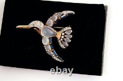 Alfred Philippe 1950s Crown Trifari Moghul Jewels Jelly Belly Bird brooch