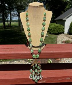 Alfred Philippe 1950s TRIFARI Jade Green LUCITE Waterfall Chandelier Necklace
