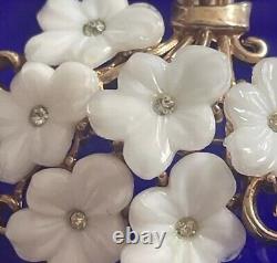 Alfred Philippe 1950s Trifari Patented Glass Forget Me Not Bouquet Brooch P5