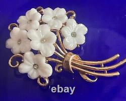 Alfred Philippe 1950s Trifari Patented Glass Forget Me Not Bouquet Brooch P5