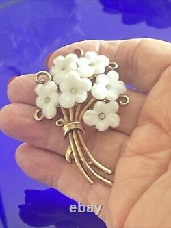 Alfred Philippe 1950s Trifari Patented Glass Forget Me Not Bouquet Brooch P5