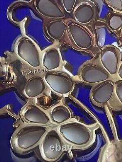 Alfred Philippe 1950s Trifari Patented Glass Forget Me Not Bouquet Brooch P5