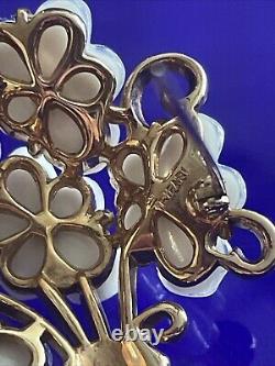 Alfred Philippe 1950s Trifari Patented Glass Forget Me Not Bouquet Brooch P5