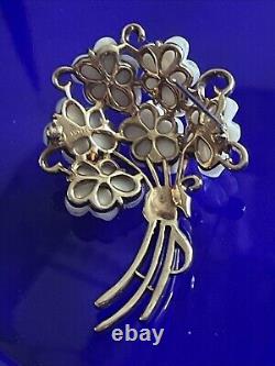 Alfred Philippe 1950s Trifari Patented Glass Forget Me Not Bouquet Brooch P5