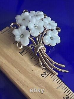 Alfred Philippe 1950s Trifari Patented Glass Forget Me Not Bouquet Brooch P5
