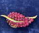 Alfred Philippe CROWN TRIFARI BRIOLETTE GLASS RASPBERRY Pink FRUIT Pin Brooch