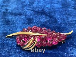 Alfred Philippe CROWN TRIFARI BRIOLETTE GLASS RASPBERRY Pink FRUIT Pin Brooch