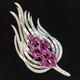 Alfred Philippe CROWN TRIFARI Clear Pink Fuchsia Flower Floral Flame Brooch Pin