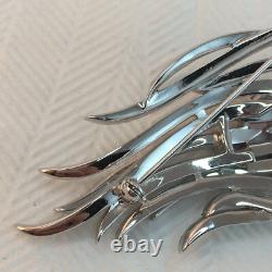 Alfred Philippe CROWN TRIFARI Clear Pink Fuchsia Flower Floral Flame Brooch Pin