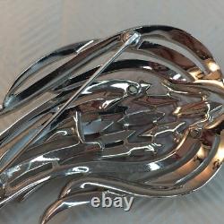 Alfred Philippe CROWN TRIFARI Clear Pink Fuchsia Flower Floral Flame Brooch Pin