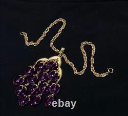 Alfred Philippe CROWN TRIFARI Purple Waterfall Pendant Necklace Signed