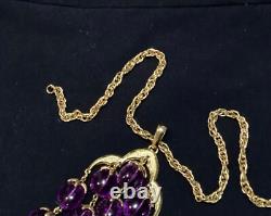 Alfred Philippe CROWN TRIFARI Purple Waterfall Pendant Necklace Signed