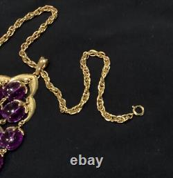 Alfred Philippe CROWN TRIFARI Purple Waterfall Pendant Necklace Signed