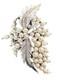 Alfred Philippe CROWN TRIFARI Signed Grape Leaf and Pearl Silver-tone Brooch LRG