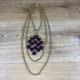 Alfred Philippe Crown Trifari 3 Strand Purple Waterfall Lucite Necklace 1950s