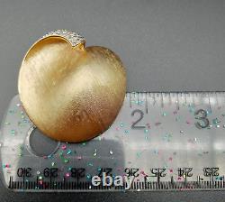 Alfred Philippe Crown Trifari Apple Brooch Brushed Gold Plate & Diamante c1960s