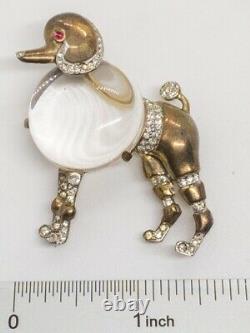 Alfred Philippe Crown Trifari Big Poodle Jelly Belly Sterling Brooch