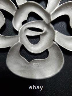 Alfred Philippe Crown Trifari Chunky Massive Hidden Hearts Silver Necklace +RARE