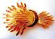 Alfred Philippe Crown Trifari Enamel Gold Tone Spikelets Flowers Pin Brooch Rare