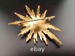 Alfred Philippe Crown Trifari Gold Plated Pearl Starburst Sunburst Pin Brooch