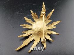 Alfred Philippe Crown Trifari Gold Plated Pearl Starburst Sunburst Pin Brooch