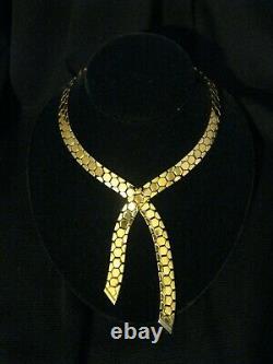 Alfred Philippe Crown Trifari Golden Honeycomb Tesselated Cravat Necklace