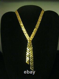 Alfred Philippe Crown Trifari Golden Honeycomb Tesselated Cravat Necklace