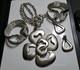 Alfred Philippe Crown Trifari Hidden Hearts Silver Necklace Bracelet Earrings