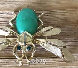 Alfred Philippe Crown Trifari Jelly Belly Insect Bug Brooch