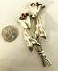 Alfred Philippe Crown Trifari Large Sterling Silver Figural Tulips Brooch
