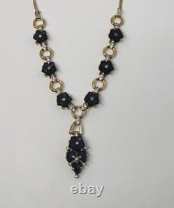 Alfred Philippe Crown Trifari Mogul Blue Dewdrop Flower Fruit Salad Necklace