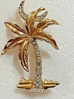 Alfred Philippe Crown Trifari Palm Tree with Crescent Moon Brooch Pin Pat Pend HTF