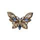 Alfred Philippe Crown Trifari Pat 159924 1950s Butterfly Pin Blue Rhinestones