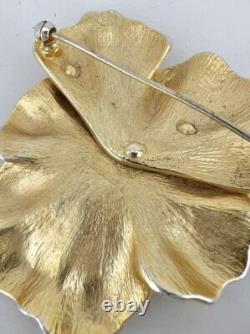 Alfred Philippe Crown Trifari Pave' Trifanium Pansy Floral Brooch & Earrings Set