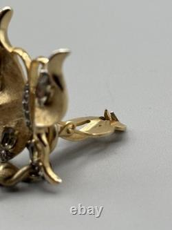 Alfred Philippe Crown Trifari RARE Butterfly Sweater Guards Smoky Rhinestone