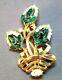 Alfred Philippe Crown Trifari Rhinestone Flowers in Basket Book Piece Brooch