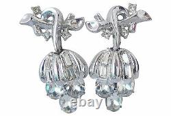 Alfred Philippe Crown Trifari Rhinestone Grape Runway Statement Earrings