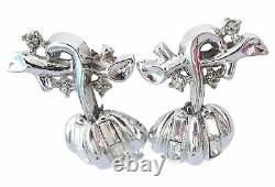 Alfred Philippe Crown Trifari Rhinestone Grape Runway Statement Earrings