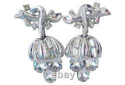 Alfred Philippe Crown Trifari Rhinestone Grape Runway Statement Earrings