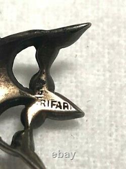 Alfred Philippe Crown Trifari Sterling Silver Rhinestone Set Figural Key Brooch