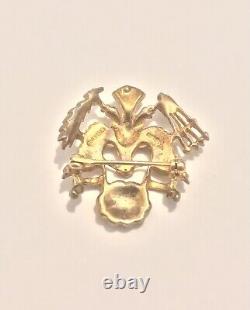 Alfred Philippe Crown Trifari Vermeil Sterling Silver WW2 Army Sweetheart Pin