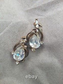 Alfred Philippe Crown Trifari Vintage Clip-On Earrings Estate Jewelry Pre-Owned