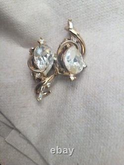 Alfred Philippe Crown Trifari Vintage Clip-On Earrings Estate Jewelry Pre-Owned