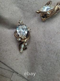 Alfred Philippe Crown Trifari Vintage Clip-On Earrings Estate Jewelry Pre-Owned