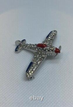 Alfred Philippe Crown Trifari WWII Fighter Airplane Brooch