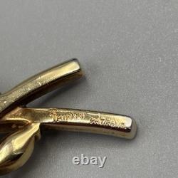 Alfred Philippe Crown Trifari Yellow Flower Spray Brooch Vtg 50s Rhinestone RARE