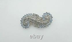 Alfred Philippe Deco Trifari Duette Brooch Shoe Button Glass Stones Garden Party