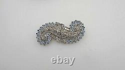 Alfred Philippe Deco Trifari Duette Brooch Shoe Button Glass Stones Garden Party