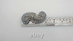 Alfred Philippe Deco Trifari Duette Brooch Shoe Button Glass Stones Garden Party