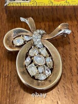 Alfred Philippe Early Crown Trifari Vintage Jeweled Symphony Bow Brooch LQ